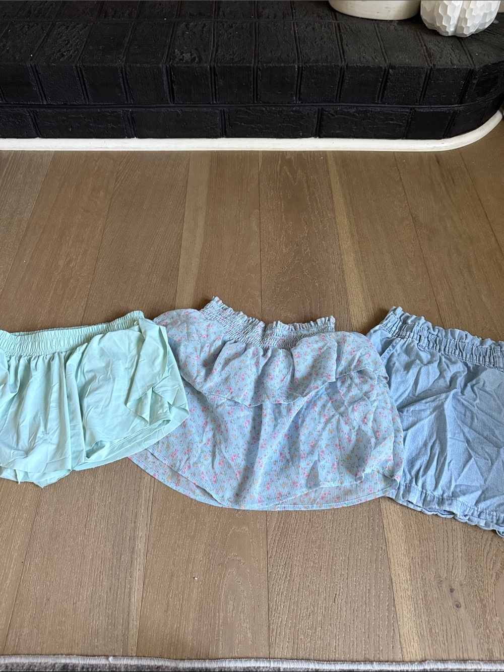 Cat & Jack Light Blue and Mint Girls Skorts Trio